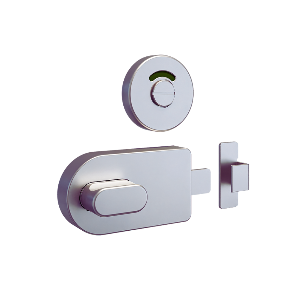 Metlam 700 Series Lock & Indicator Set with Bumper – Satin Stainless Steel – 2