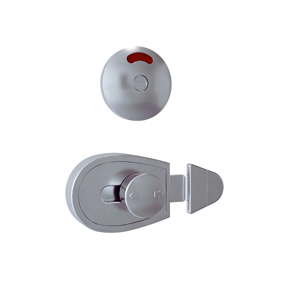 Metlam Xcel Slide Lock & Emergency Release Indicator Set – Satin Chrome Plate – 2