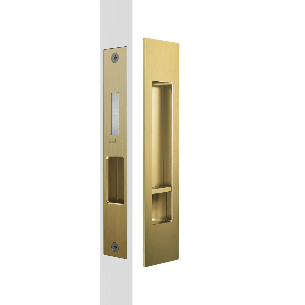 Mardeco M Series 8004 Rectangular Flush Pull Privacy Set 35mm - Satin Brass