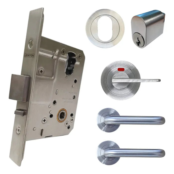 Lockton Mortice Lock Round Rose Kit 6 - Cyl & DDA Snib