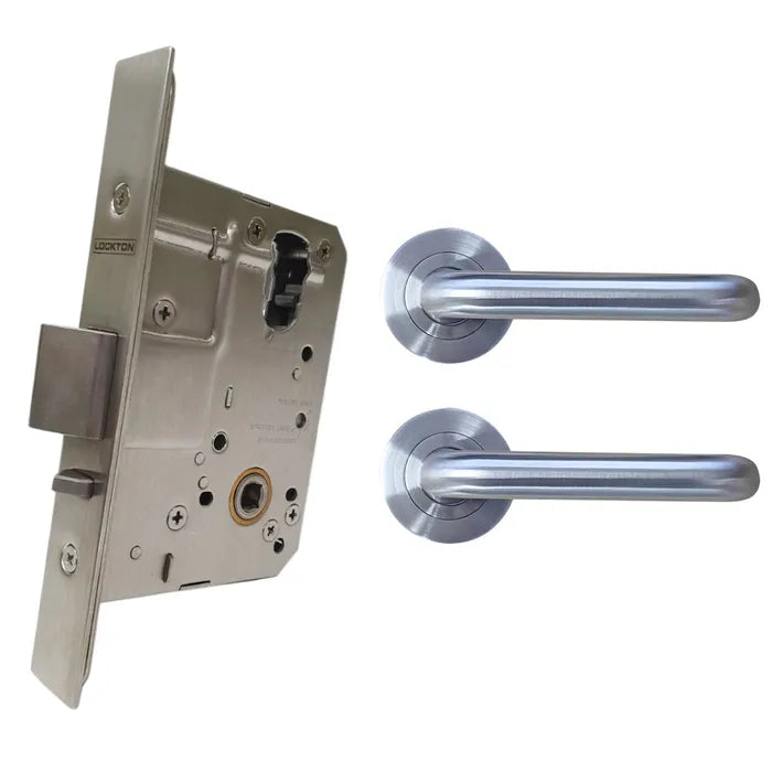 Lockton Mortice Lock Round Rose Kit 3 - Passage Set