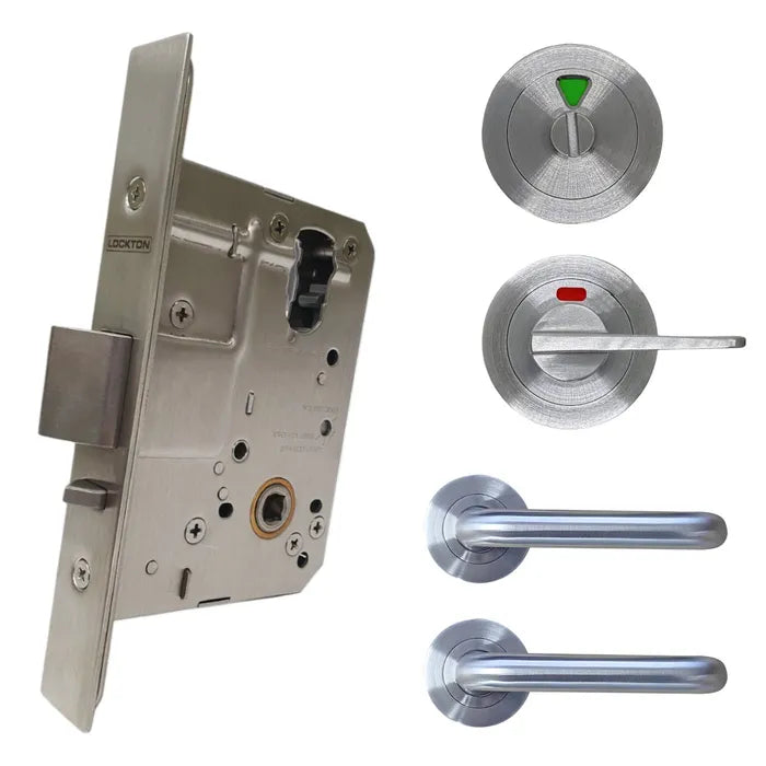 Lockton Mortice Lock Round Rose Kit 7 - Indicating Toilet Set