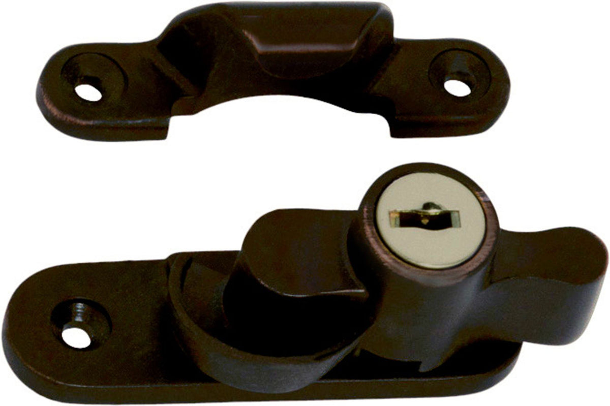 Tradco Sash Fastener Locking Zinc Alloy - 64mm - Antique Brass (2307)