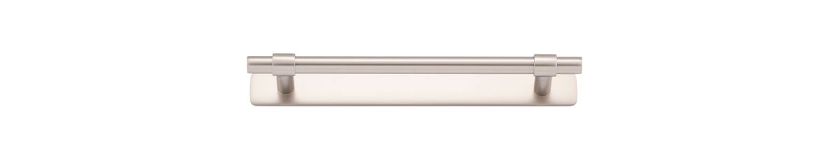 Iver Helsinki Cabinet Pull with Backplate - Satin Nickel - CTC 160mm (21019B)