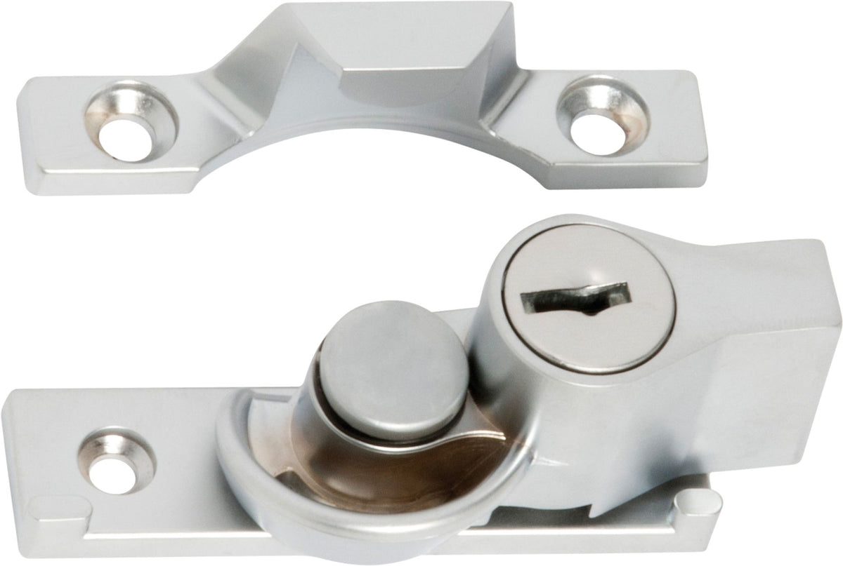 Tradco Sash Fastener Locking Narrow Zinc Alloy - 65mm - Satin Chrome (1624)