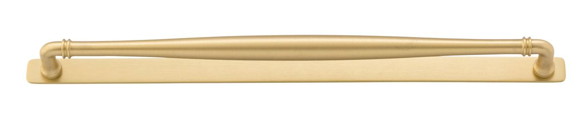 Iver Sarlat Cabinet Pull with Backplate - Brushed Gold PVD - CTC 450mm (17108B)