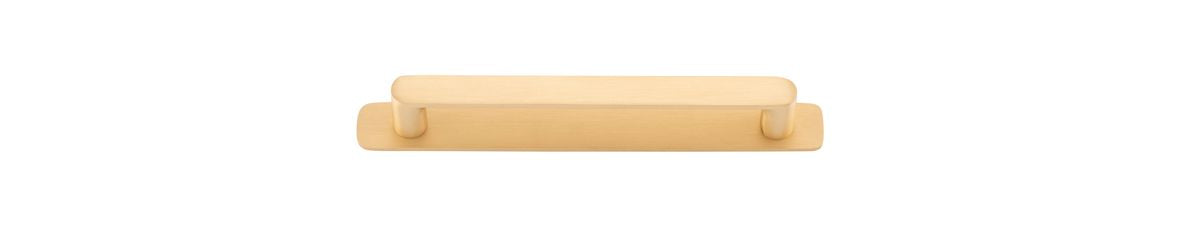 Iver Osaka Cabinet Pull with Backplate - Brushed Brass - CTC 160mm (20966B)