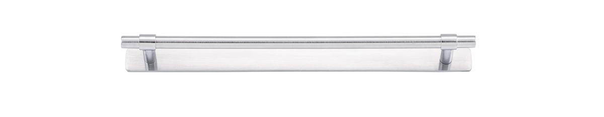 Iver Helsinki Cabinet Pull with Backplate - Brushed Chrome - CTC 256mm (21025B)
