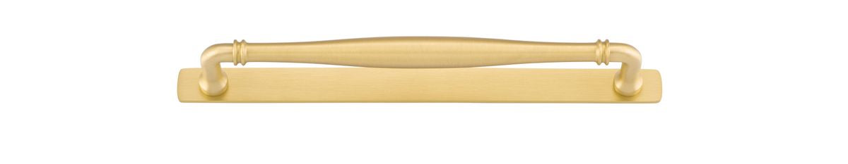 Iver Sarlat Cabinet Pull with Backplate - Brushed Gold PVD - CTC 256mm (17106B)