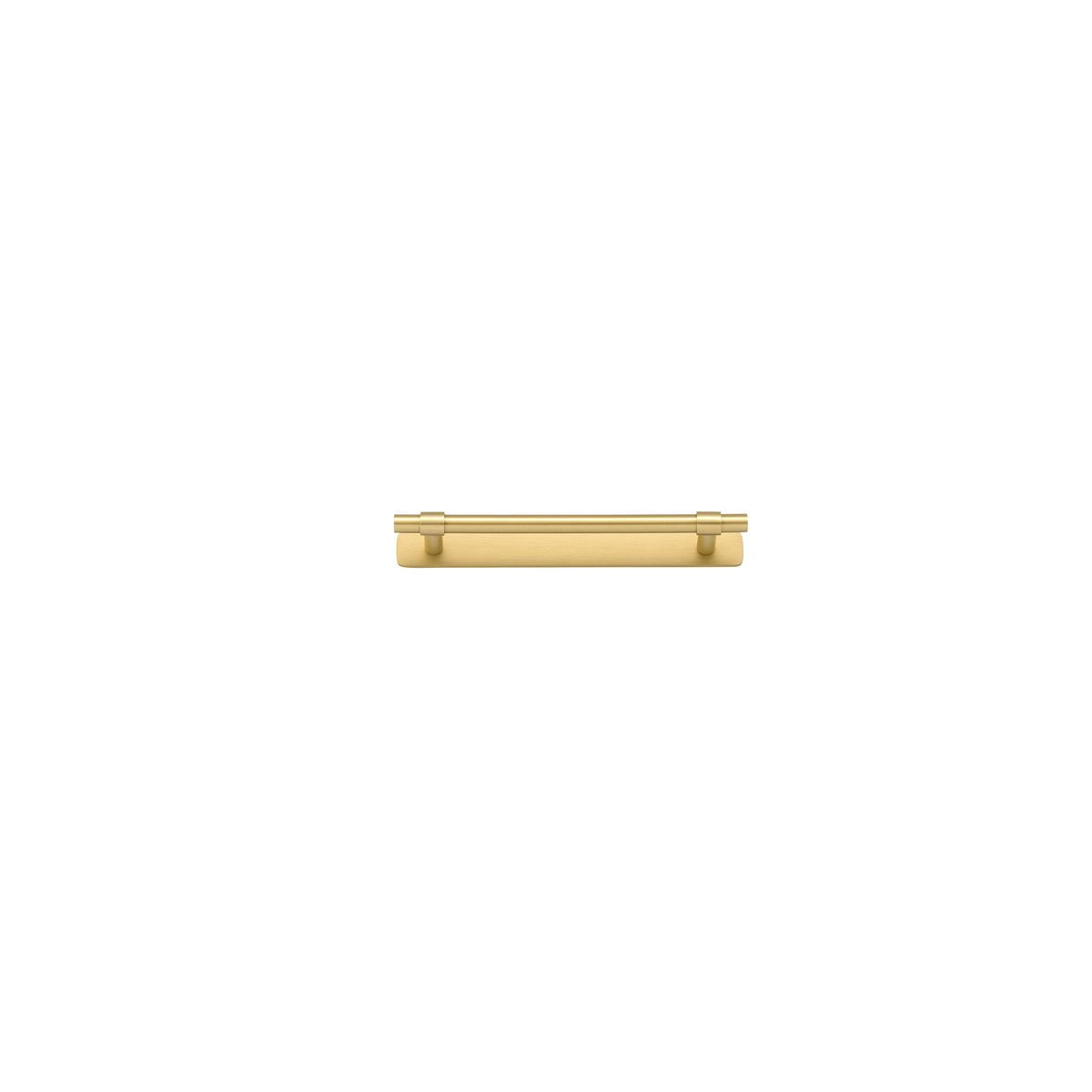 Iver Helsinki Cabinet Pull with Backplate - Brushed Gold PVD - CTC 160mm (17153B)