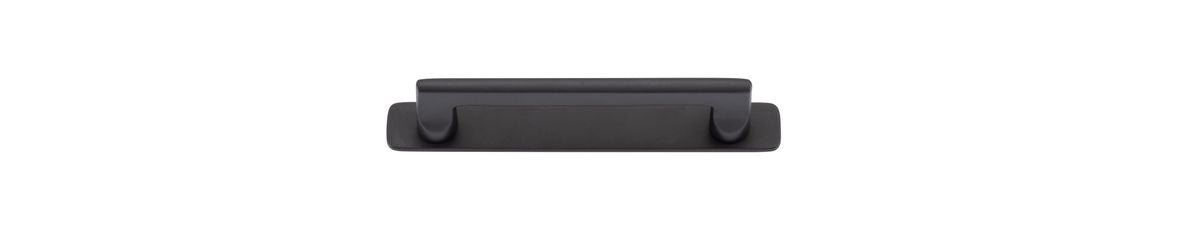 Iver Baltimore Cabinet Pull with Backplate - Matt Black - CTC 128mm (20883B)