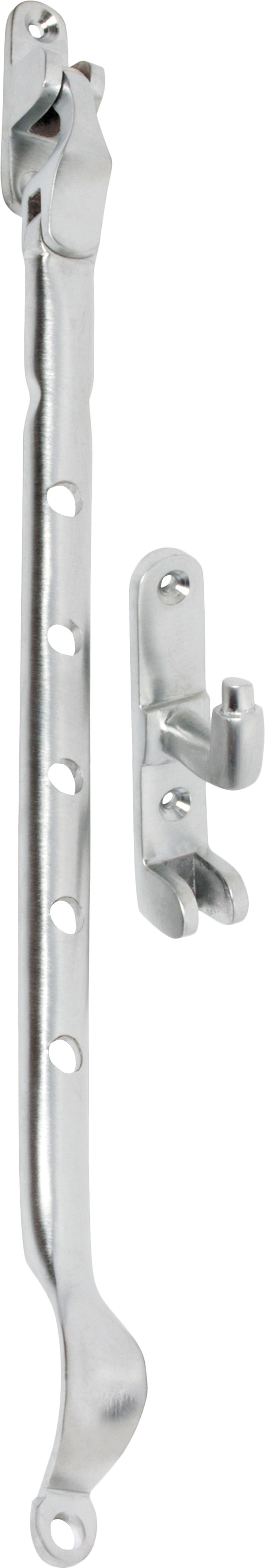 Tradco Casement Stay Sidemount - 300mm - Satin Chrome (1726)