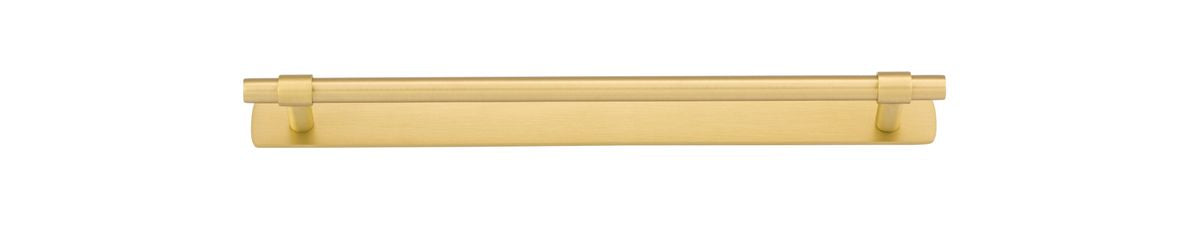 Iver Helsinki Cabinet Pull with Backplate - Brushed Gold PVD - CTC 256mm (17154B)