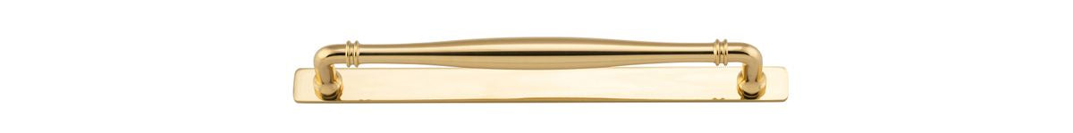 Iver Sarlat Cabinet Pull with Backplate - Polished Brass - CTC 256mm (21080B)
