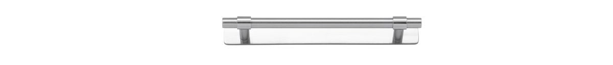 Iver Helsinki Cabinet Pull with Backplate - Brushed Chrome - CTC 160mm (21015B)
