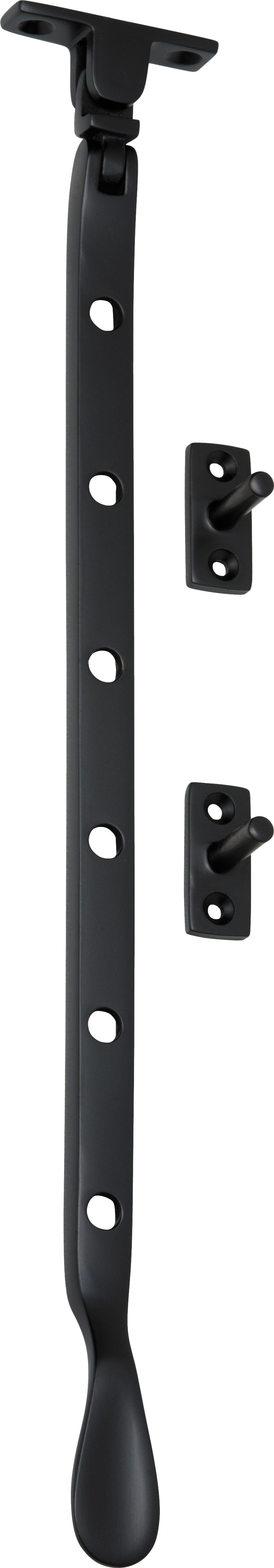 Tradco Casement Stay Base Fix Large - 300mm - Matt Black (1909)