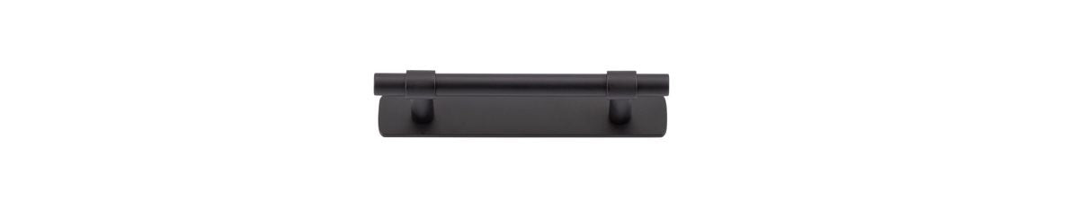 Iver Helsinki Cabinet Pull with Backplate - Matt Black - CTC 96mm (20993B)