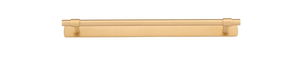 Iver Helsinki Cabinet Pull with Backplate - Brushed Brass - CTC 256mm (21026B)