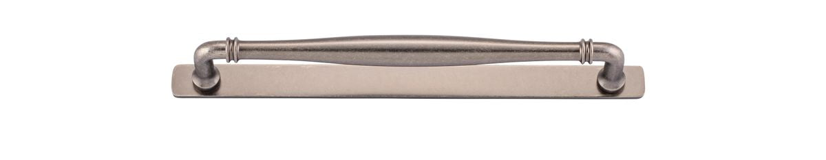 Iver Sarlat Cabinet Pull with Backplate - Distressed Nickel - CTC 256mm (21087B)