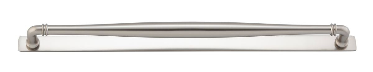 Iver Sarlat Cabinet Pull with Backplate - Satin Nickel - CTC 450mm (21109B)
