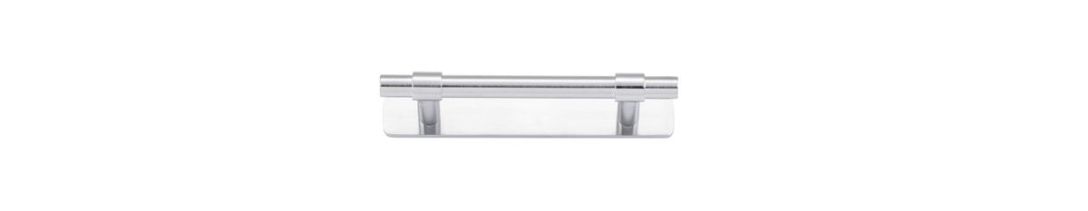 Iver Helsinki Cabinet Pull with Backplate - Brushed Chrome - CTC 96mm (20995B)