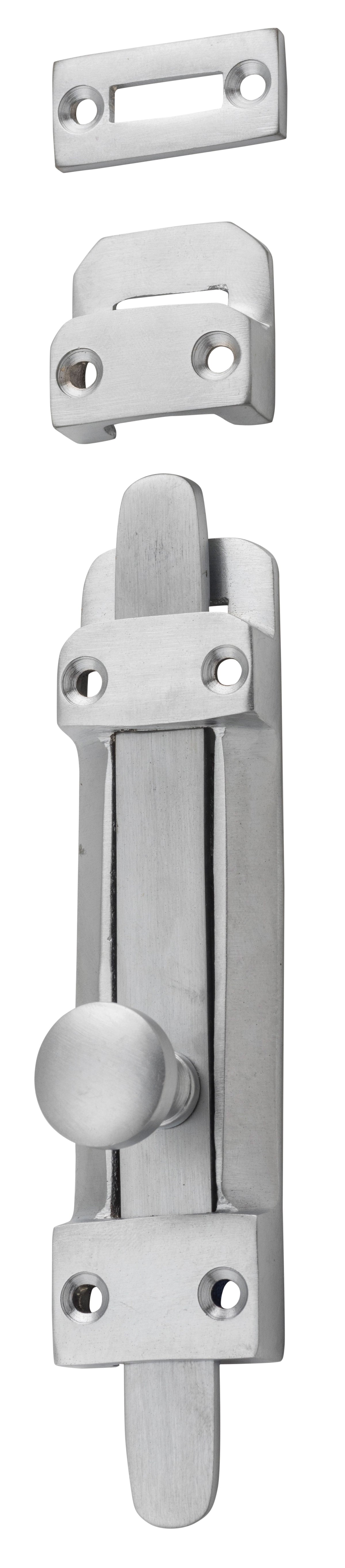 Tradco Tower Bolt - H118mm - Satin Chrome (9769)