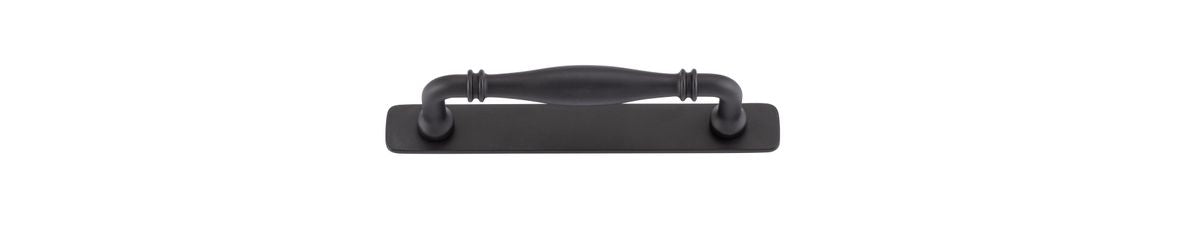 Iver Sarlat Cabinet Pull with Backplate - Matt Black - CTC 128mm (21063B)