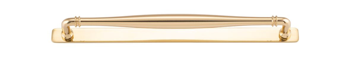 Iver Sarlat Cabinet Pull with Backplate - Polished Brass - CTC 320mm (21090B)