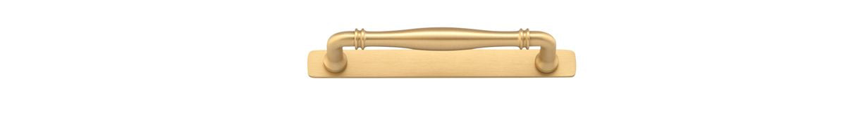 Iver Sarlat Cabinet Pull with Backplate - Brushed Brass - CTC 160mm (21076B)