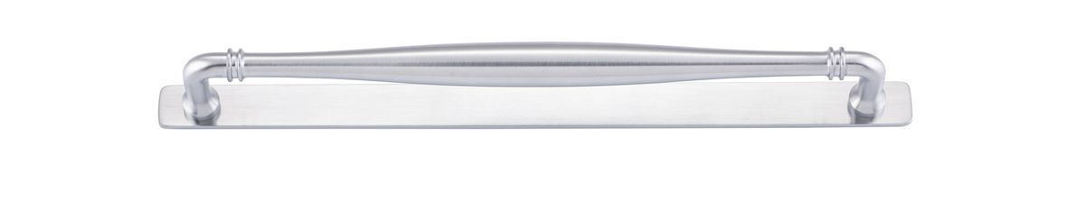Iver Sarlat Cabinet Pull with Backplate - Brushed Chrome - CTC 320mm (21095B)
