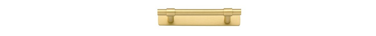 Iver Helsinki Cabinet Pull with Backplate - Brushed Gold PVD - CTC 96mm (17151B)