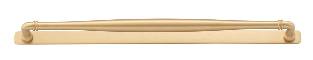Iver Sarlat Cabinet Pull with Backplate - Brushed Brass - CTC 450mm (21106B)