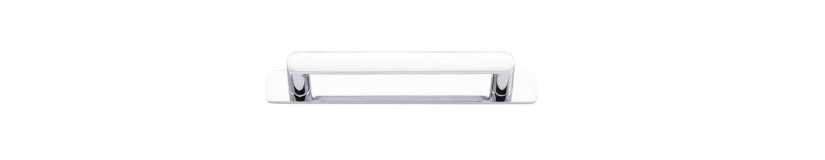 Iver Osaka Cabinet Pull with Backplate - Polished Chrome - CTC 128mm (20954B)