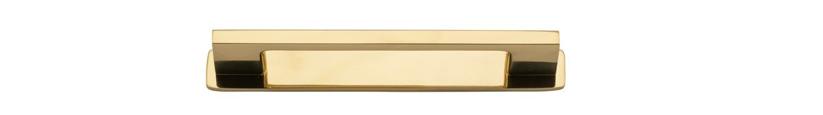 Iver Cali Cabinet Pull with Backplate - Polished Brass - CTC 128mm (0515B)
