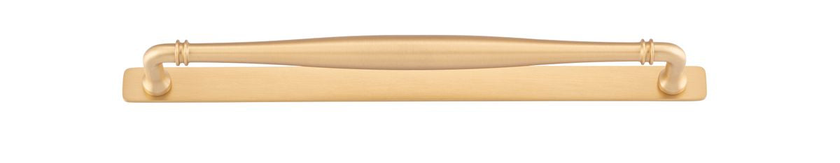 Iver Sarlat Cabinet Pull with Backplate - Brushed Brass - CTC 320mm (21096B)