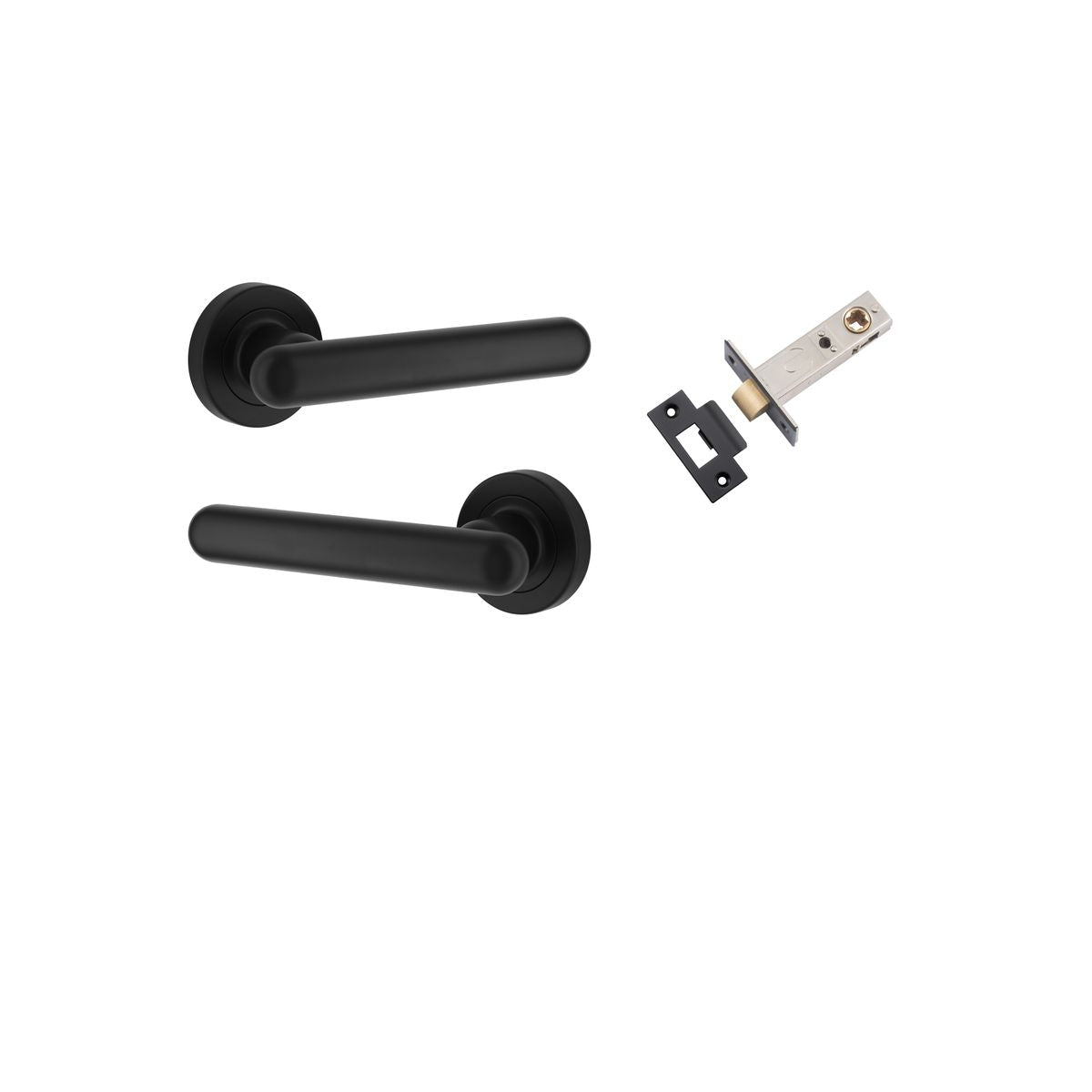 Iver Puerto Round Rose Lever Set - Complete Kits - Matt Black - Passage Set - Complete (24003KPASS60)