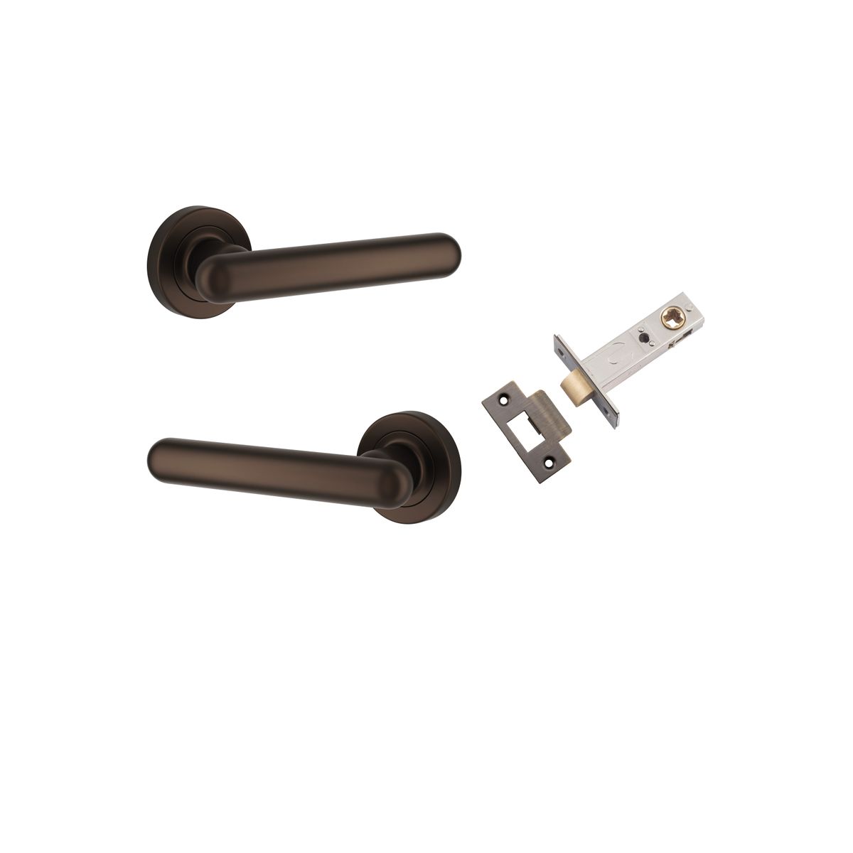 Iver Puerto Round Rose Lever Set - Complete Kits - Signature Brass - Passage Set - Complete (24002KPASS60)