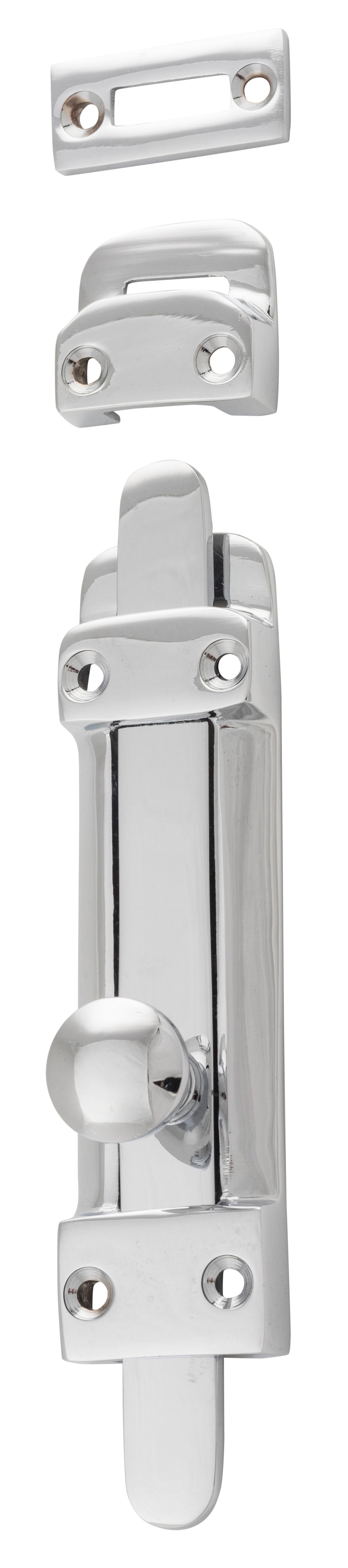 Tradco Tower Bolt - H118mm - Chrome Plated (9754)