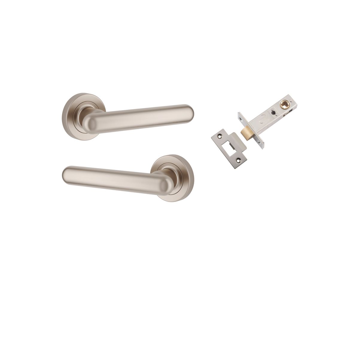 Iver Puerto Round Rose Lever Set - Complete Kits - Satin Nickel - Passage Set - Complete (24005KPASS60)