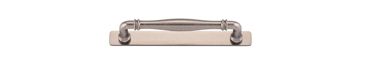 Iver Sarlat Cabinet Pull with Backplate - Distressed Nickel - CTC 160mm (21077B)