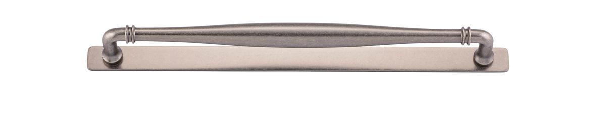 Iver Sarlat Cabinet Pull with Backplate - Distressed Nickel - CTC 320mm (21097B)