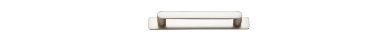 Iver Osaka Cabinet Pull with Backplate - Satin Nickel - CTC 128mm (20959B)