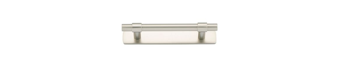Iver Helsinki Cabinet Pull with Backplate - Satin Nickel - CTC 96mm (20999B)