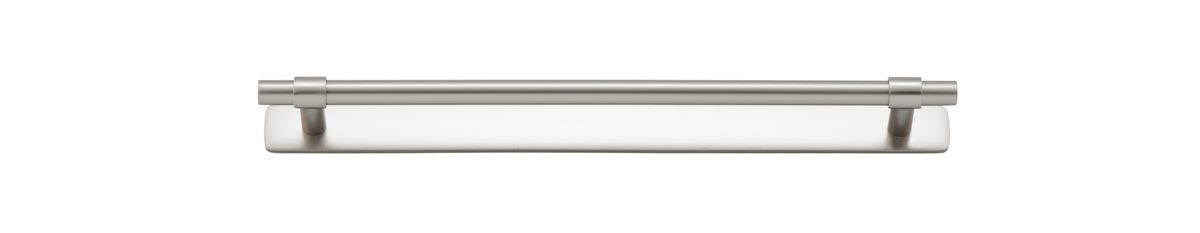 Iver Helsinki Cabinet Pull with Backplate - Satin Nickel - CTC 256mm (21029B)