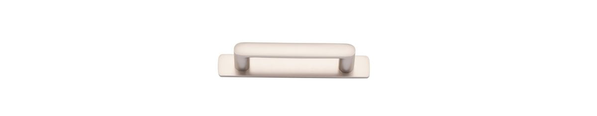 Iver Osaka Cabinet Pull with Backplate - Satin Nickel - CTC 96mm (20949B)