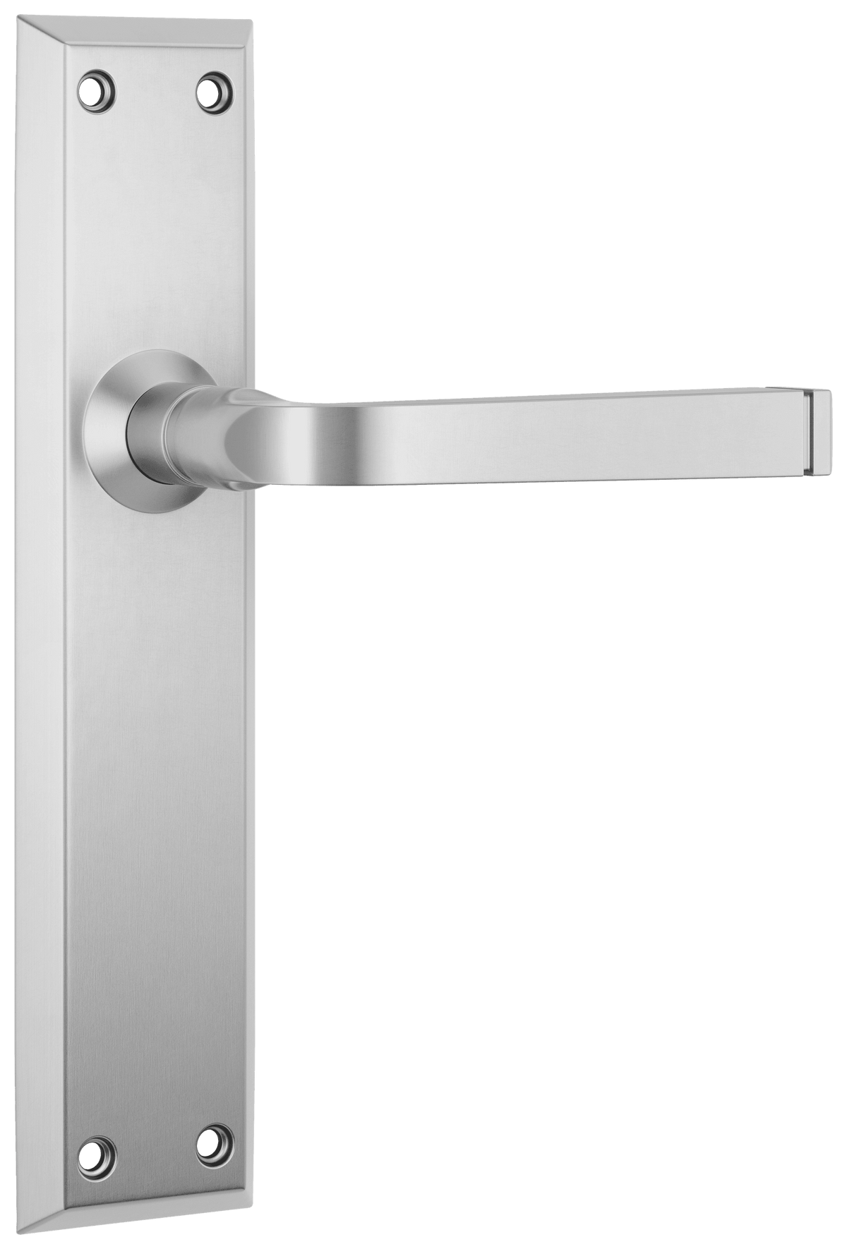 Tradco Menton Lever Long Backplate Door Handle - Satin Chrome - Passage (0687)