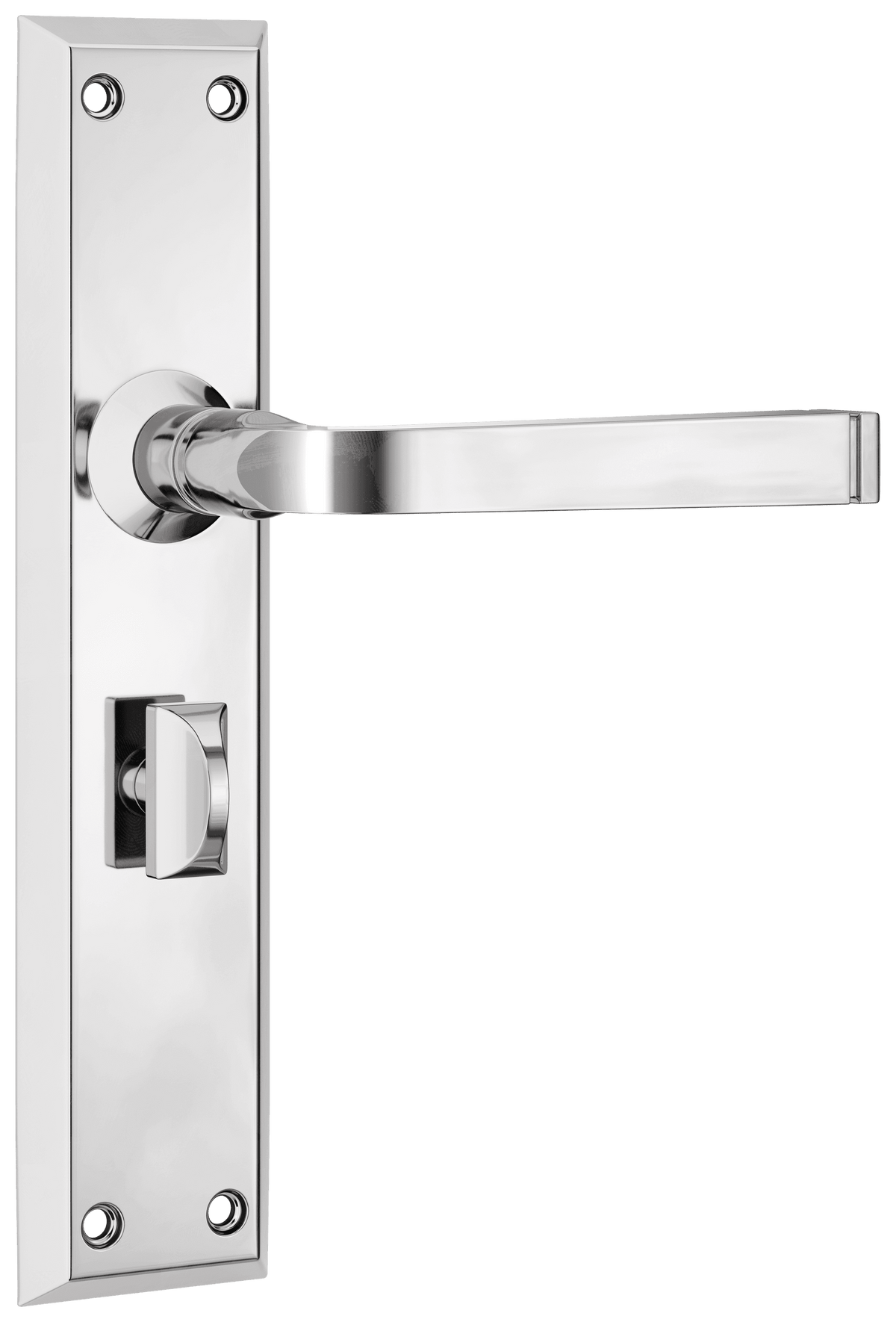 Tradco Menton Lever Long Backplate Door Handle - Chrome Plated - Privacy (0684P)