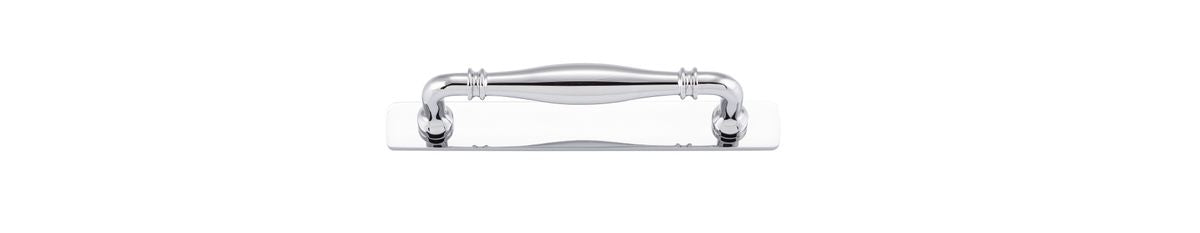 Iver Sarlat Cabinet Pull with Backplate - Polished Chrome - CTC 128mm (21064B)