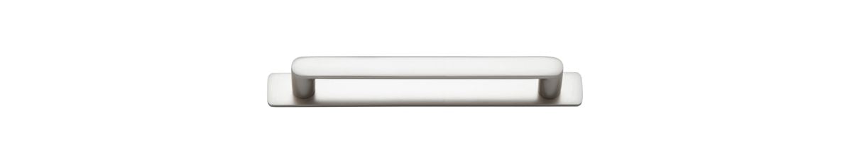 Iver Osaka Cabinet Pull with Backplate - Satin Nickel - CTC 160mm (20969B)