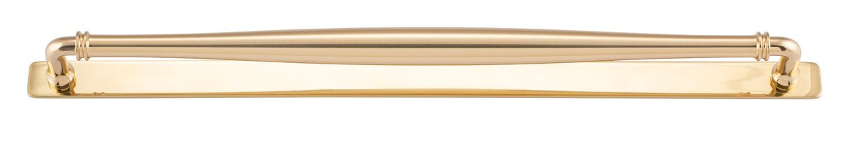 Iver Sarlat Cabinet Pull with Backplate - Polished Brass - CTC 450mm (21100B)